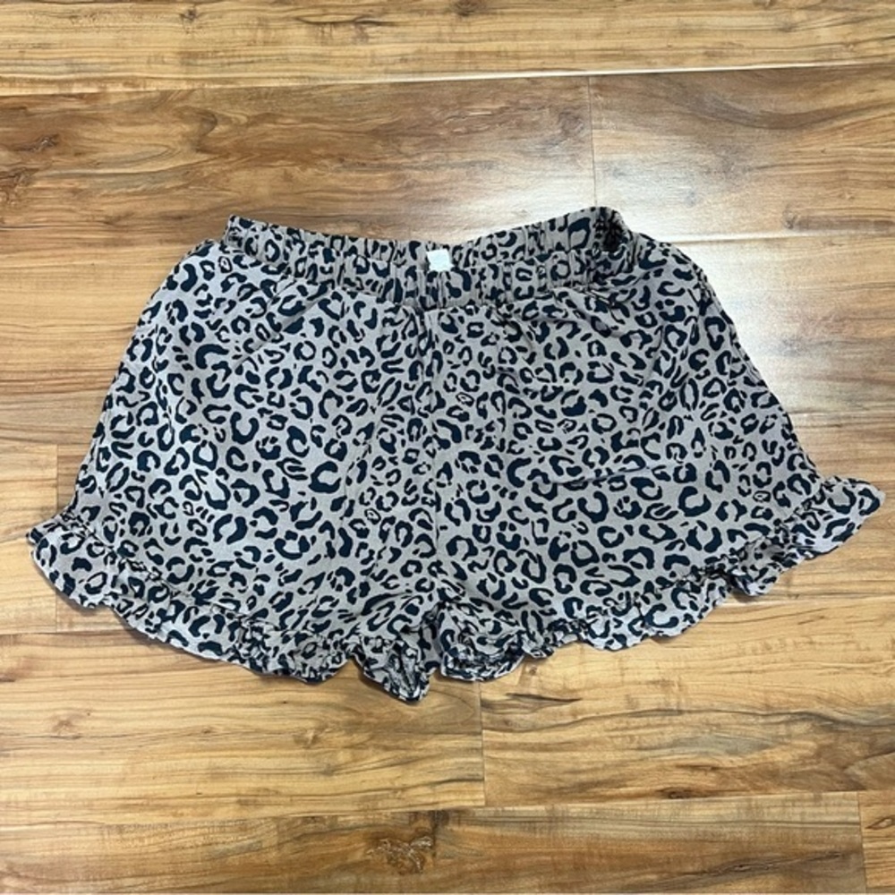 American Eagle XS Women's‎ Crepe Leopard Print Lounge Shorts Ruffle Flowy